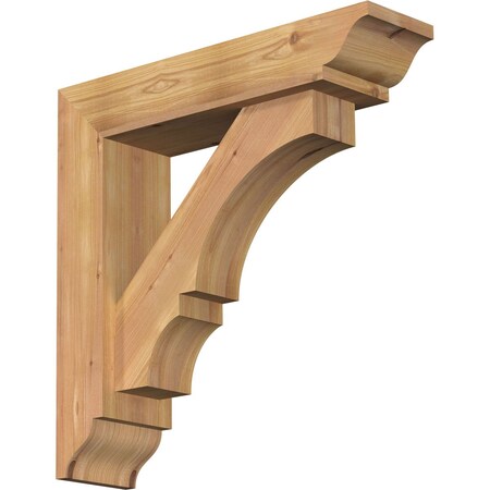 Ekena Millwork Balboa Traditional Smooth Bracket w/ Offset Brace, Western Red Cedar, 5 1/2"W x 22"D x 22"H BKT0604X22X22BOA01SWR